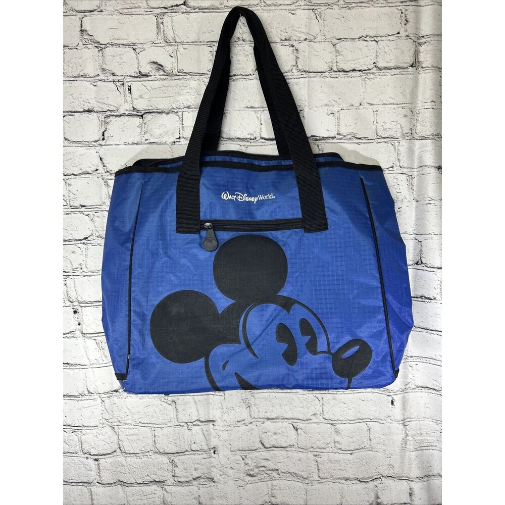 Disney Parks Walt Disney World Mickey Mouse Tote Bag Blue Large Travel Carry-on